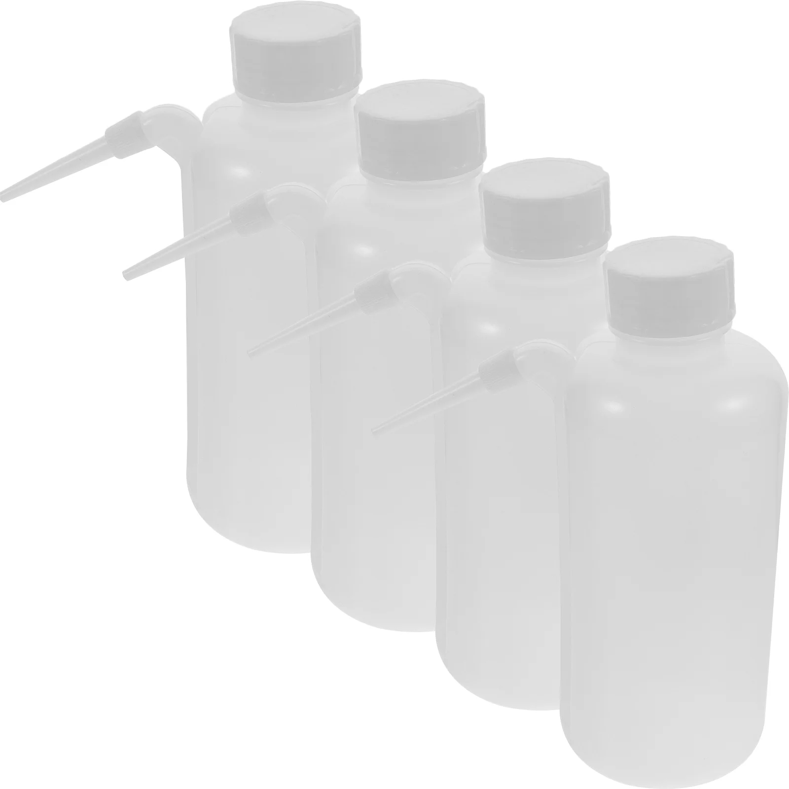 4 Pcs Plastic Wash Bottle Side Tube Bottles Novel Washing Safety Refillable Empty Alcohol 500ml PE Squeeze