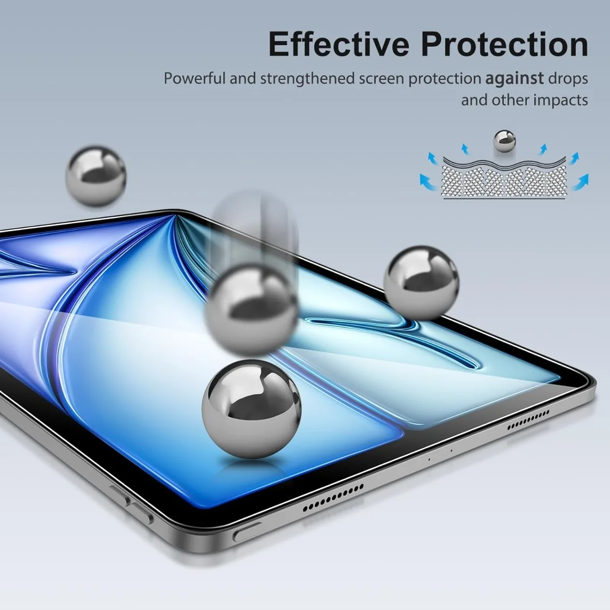 iPad Air 11インチ M3 2025 & M2 2024、(iPad Air 第7世代/第6世代)用スクリーンプロテクター2枚パック、強化ガラス - Apple Pencil Pro対応