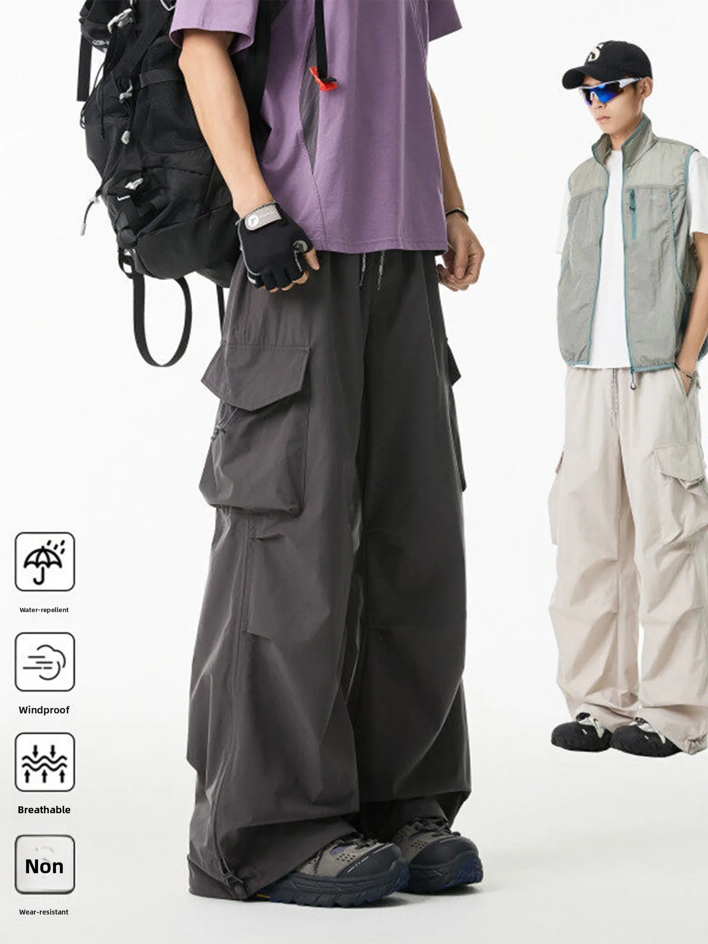 

American Sle водонепроницаемые брюки Qui Dry для альпинизма на открытом воздухе, свободные прямые летние тонкие повседневные брюки для мужчин, модные спортивные L...