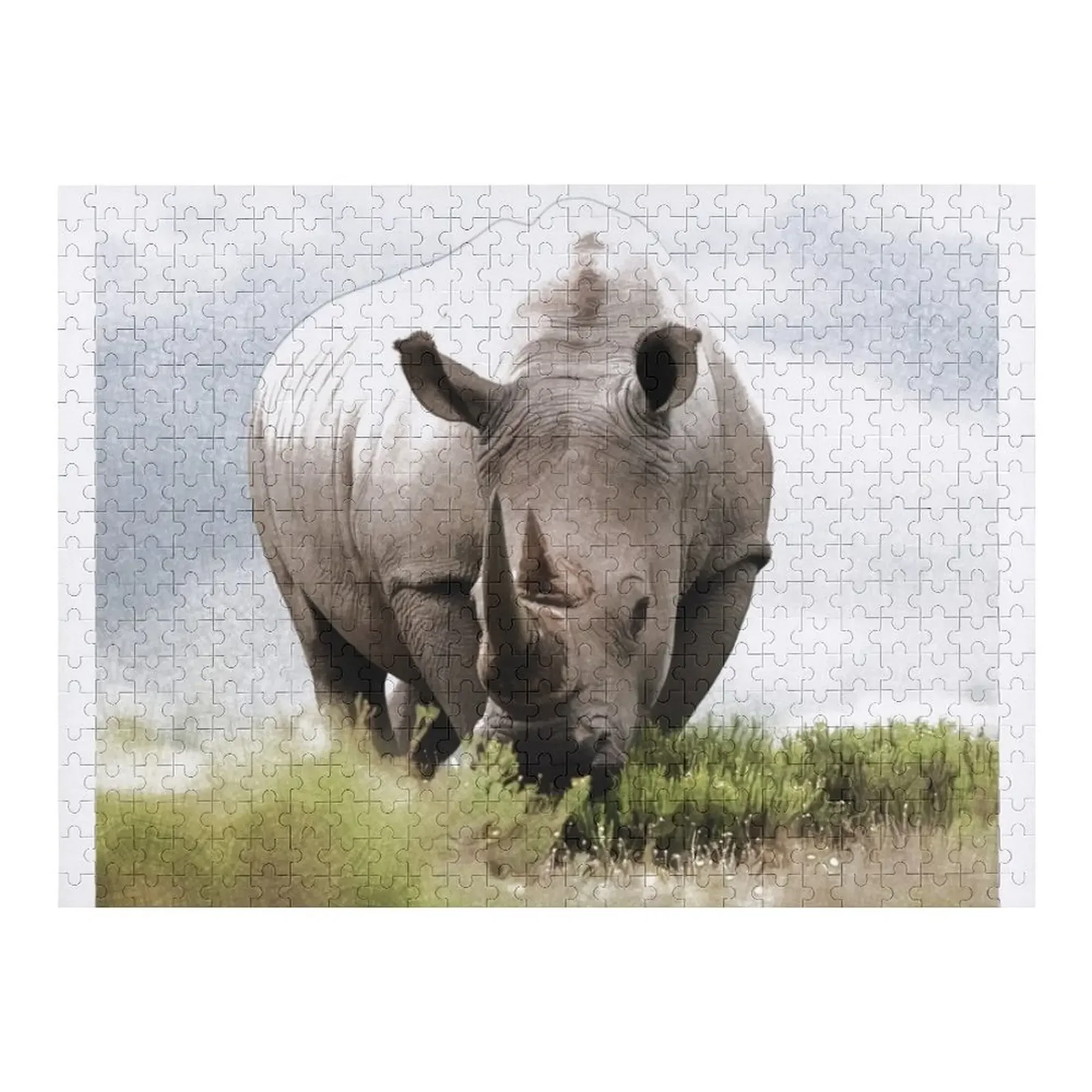 

Rhino Jigsaw Puzzle Wood Photo Personalized Woods For Adults Picture Puzzle
