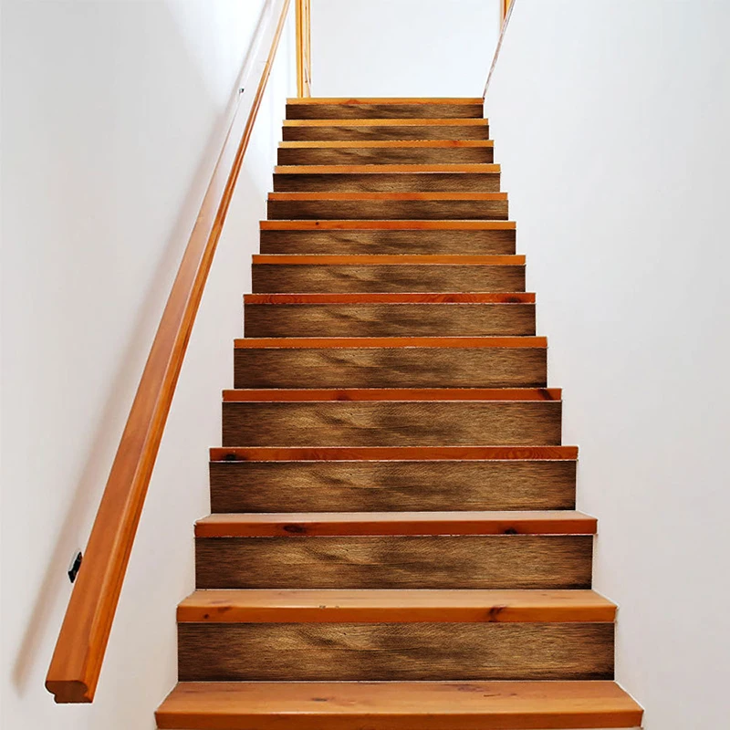 Aesthetic Upgrade Elevate Your Space with This Set of 613 Pvc Wooden Look Stairway Decorations Designed to Fit Smooth Areas Only