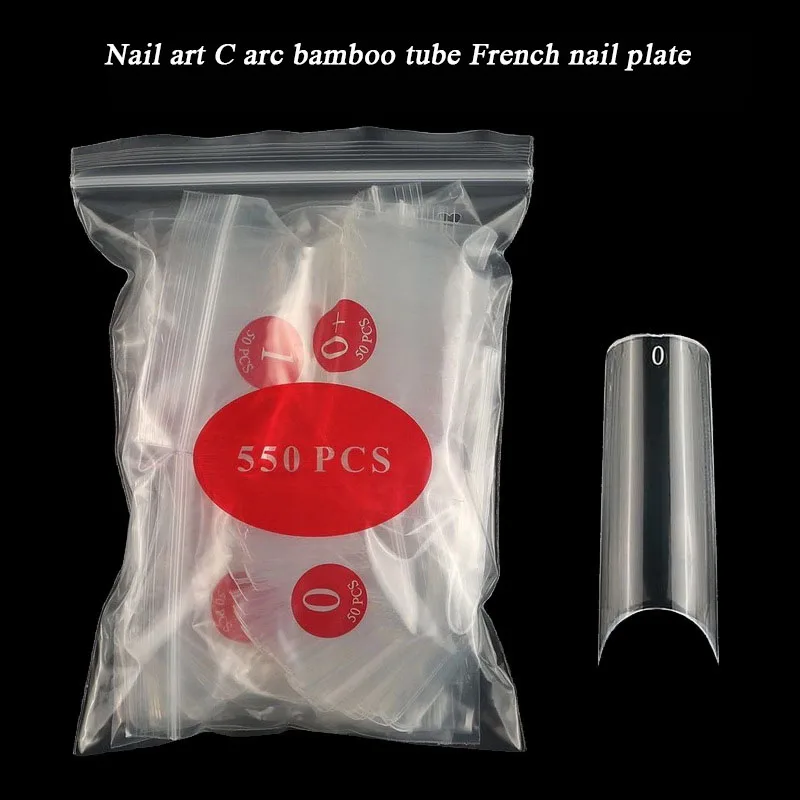 Faux Ongles en Forme de U, Périphérique en Bambou, Tuyau Français, Gel UV, Manucure, 550 Pièces