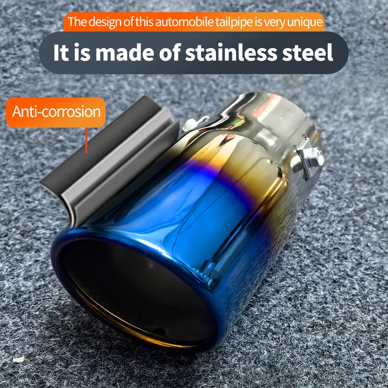 Universal Car Rear Round Exhaust Pipe Tail Muffler Tip Chrome Stainless Steel Automobile Muffler Tip Replacement For Auto Acce