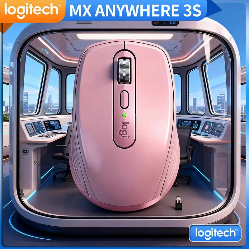 

Portable Mouse Logitech MX Anywhere 3S Wireless 8K DPI Silent Click Rechargeable Ergonomic for PC Mac Office Travel Gaming