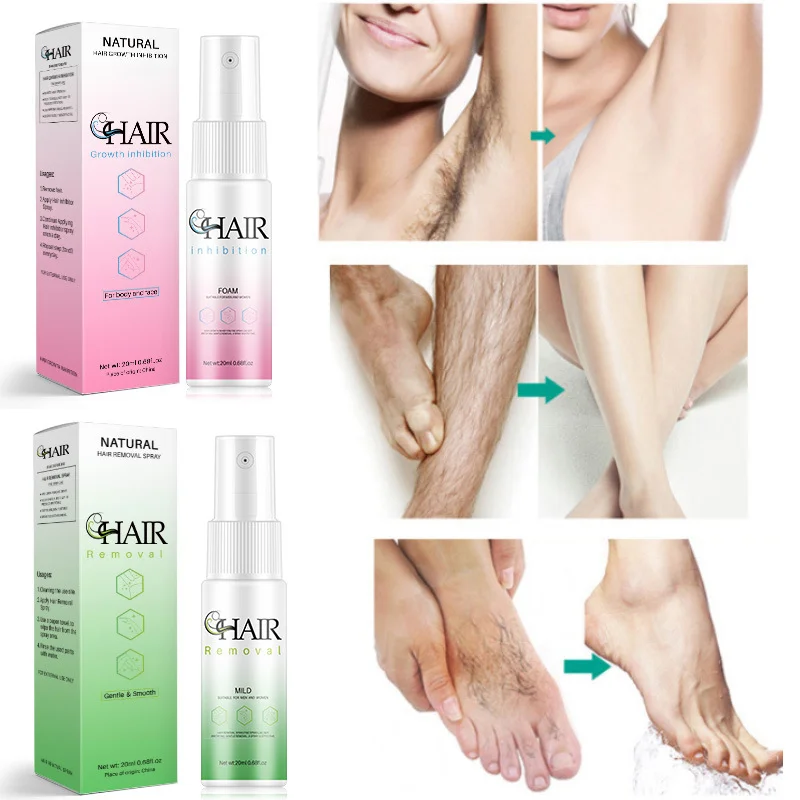 Permanent Hair Removal Spray Painless Hair Growth Inhibitor for Ladies Armpit Arms Legs Depilatory Cream Beauty Body Skin Care