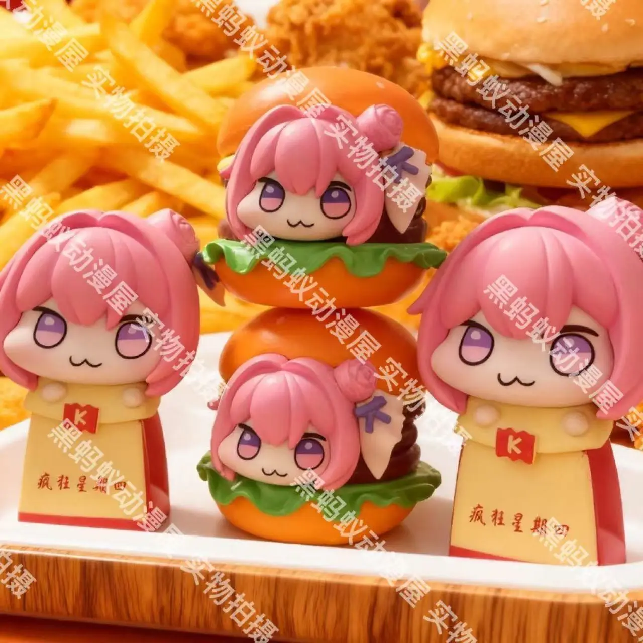 

Новый Доро Косплей Гамбургер Кетчуп Фигурки Q Версия ПВХ Аниме Модель Фигурки Каваи Мультфильм Милые Украшения Игрушка Кукла Подарок