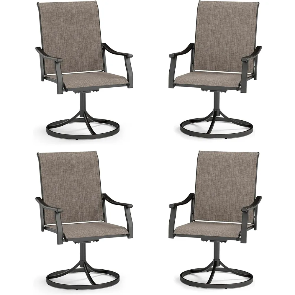 

Swivel Outdoor Chair Set of 4,Patio Swivel Rocking Chairs with Textilene Fabric and Metal Frame for All Weather,Outdoor Dining