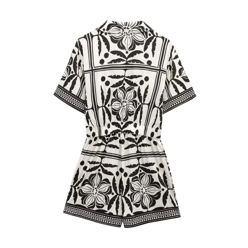 Setelan Terusan Wanita Motif Bunga Serbaguna untuk Liburan Musim Semi 2025, Model Sle Rer orts, 282074, Kasual Modis, Pinggang Sedang