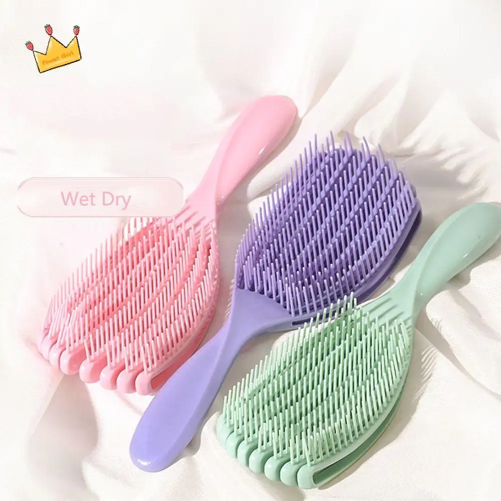 

Portable Anti-static Hollowing Out Massage Comb Elastic Hair Fluffy Hair Brush Fashion Hollow Scalp Massage Comb Women Men