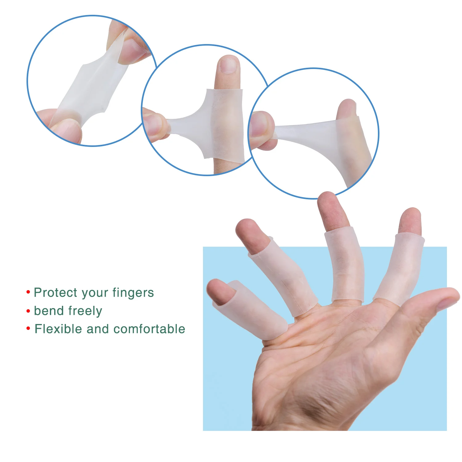 

2-20Pcs Sumifun Silicone Finger Protection Cover Guard Gel Tube Finger Toe Protectors Relieve Foot Corn Blisters Pain Relief Pad