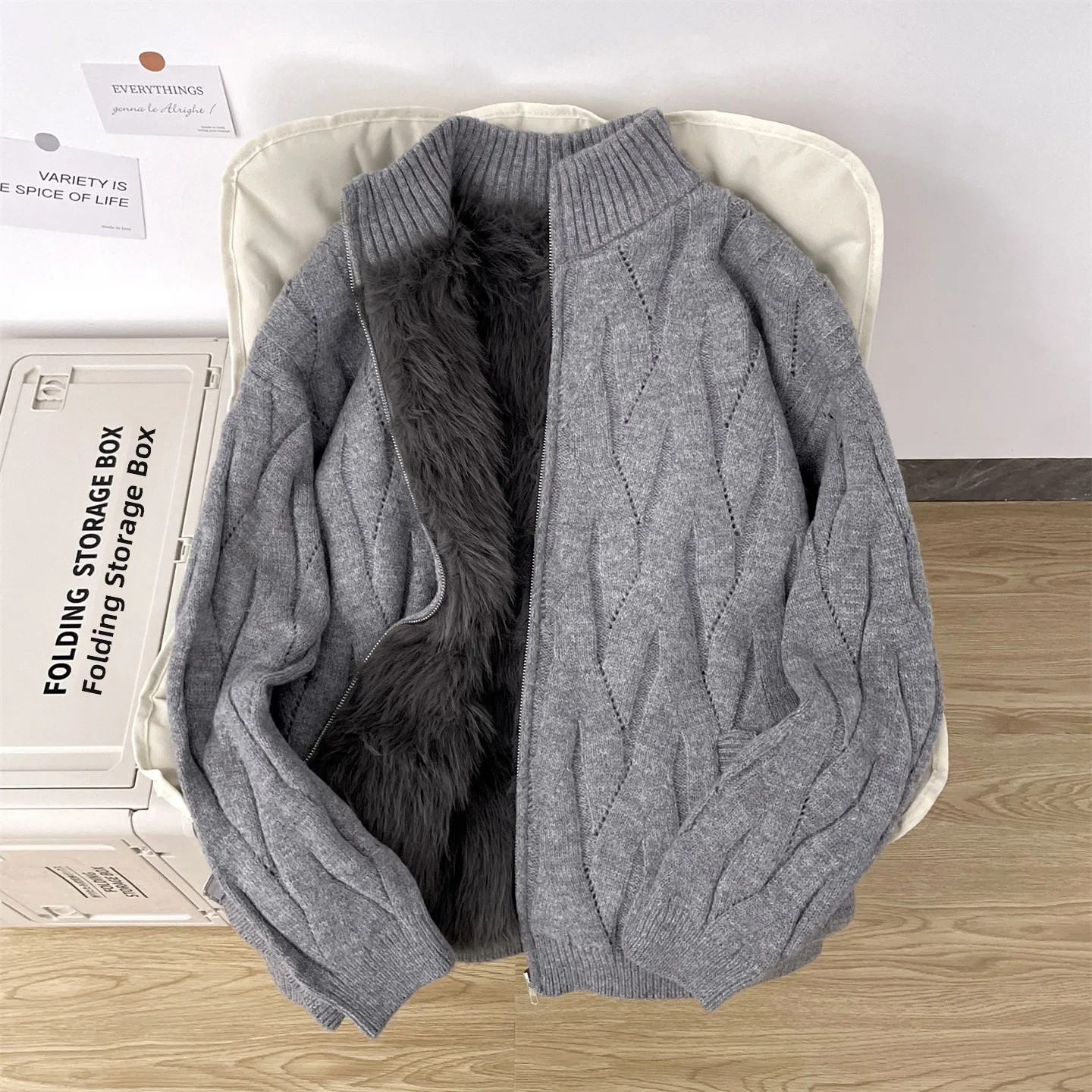 

Утепленный вязаный кардиган-свитер мужской осенне-зимний в стиле ретро с флисовой подкладкой, утепленная верхняя одежда Mountain Eagle Jaet