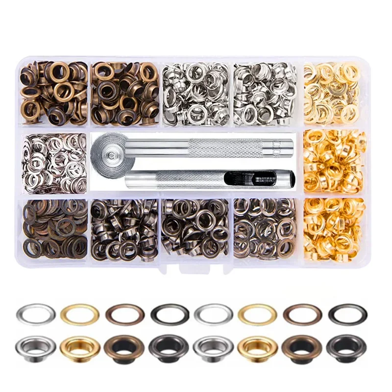 200pcs/400pcs Tool diameter 5mm hollow metal copper eyelet buckle clothing bags shoes copper eyelet