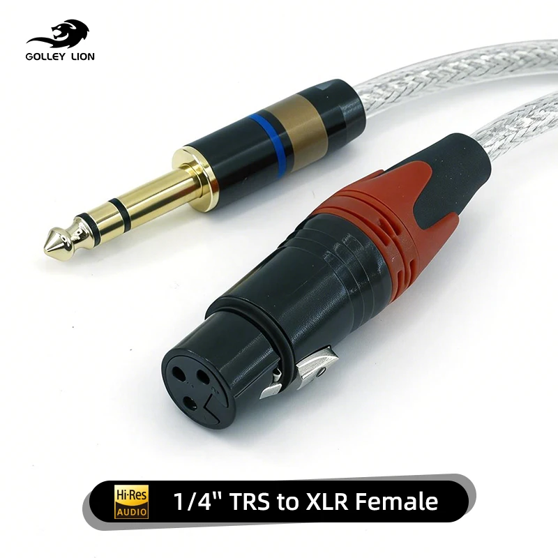 GOLLEY LION XLR Female to 1/4 Inch (6.35mm) TRS Jack Lead Balanced Signal Interconnect Cable XLR to Quarter inch Patch Cable