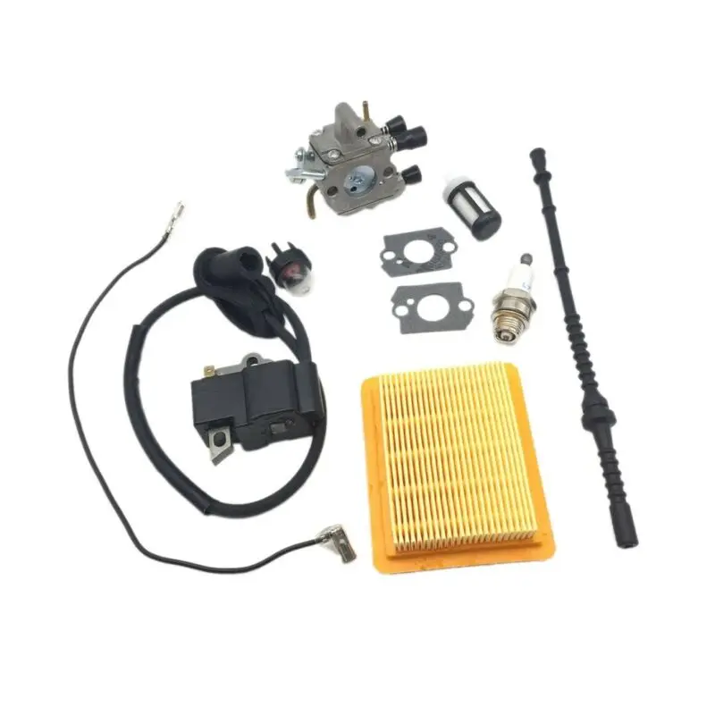 For STIHL FS120 FS200 FS250 FS300 Gasket Filter Ignition Coil Carburetor Kit