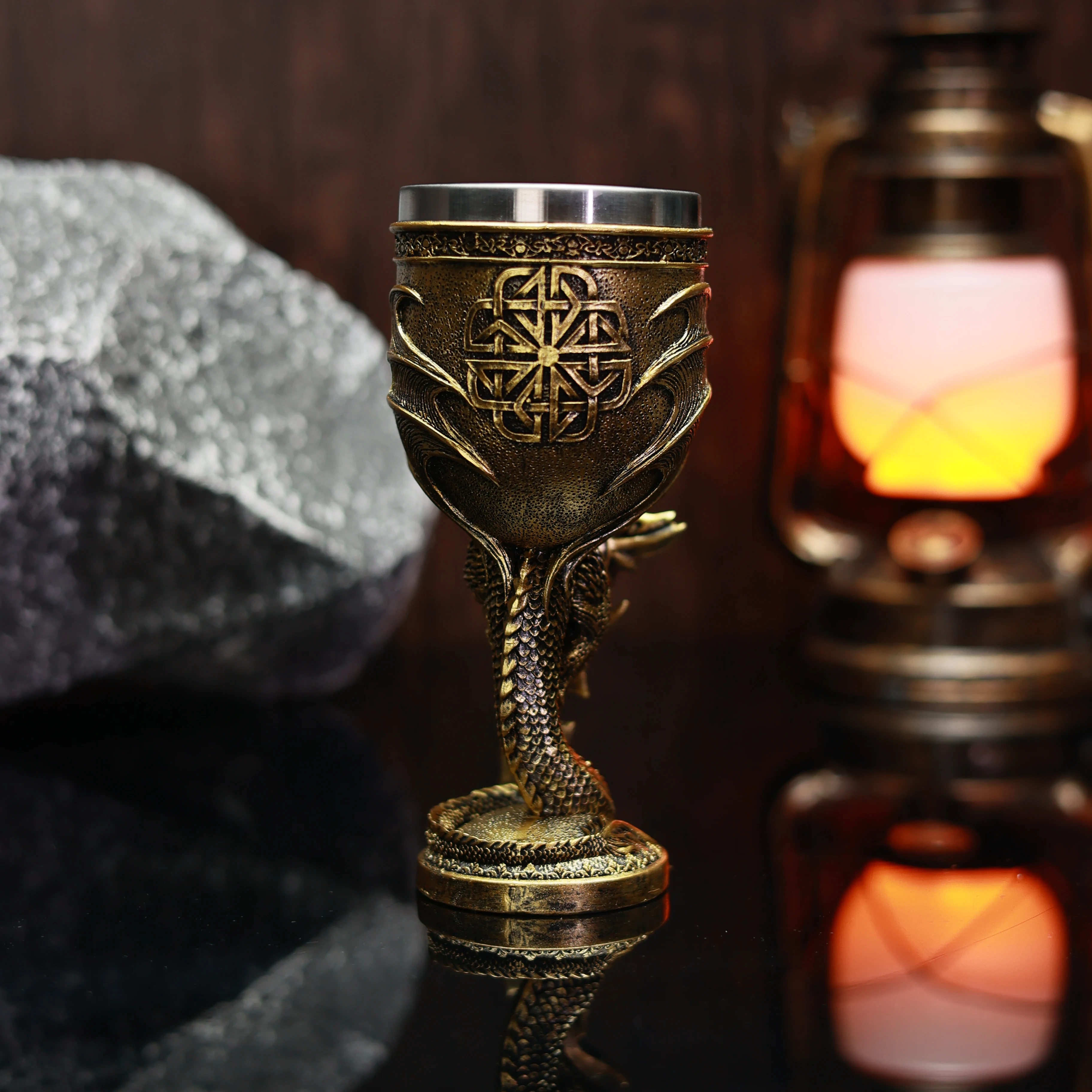 Flying Dragon Sword Goblet Stainless Steel Insert Wine Glass Drachen  Fantasy Cross Sword Sea Blade Flame Blade Chalice - AliExpress 15