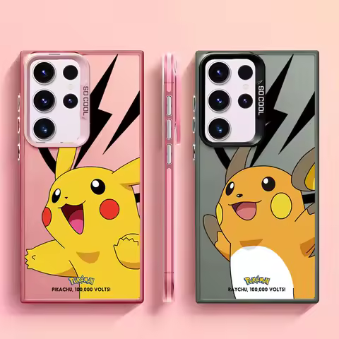 Cute PokemonS PikachuS Phone Case for Samsung Galaxy S25 S23 Ultra S24 S21 S22 Plus S23 FE Note 20 Ultra S20 FE Soft Cover