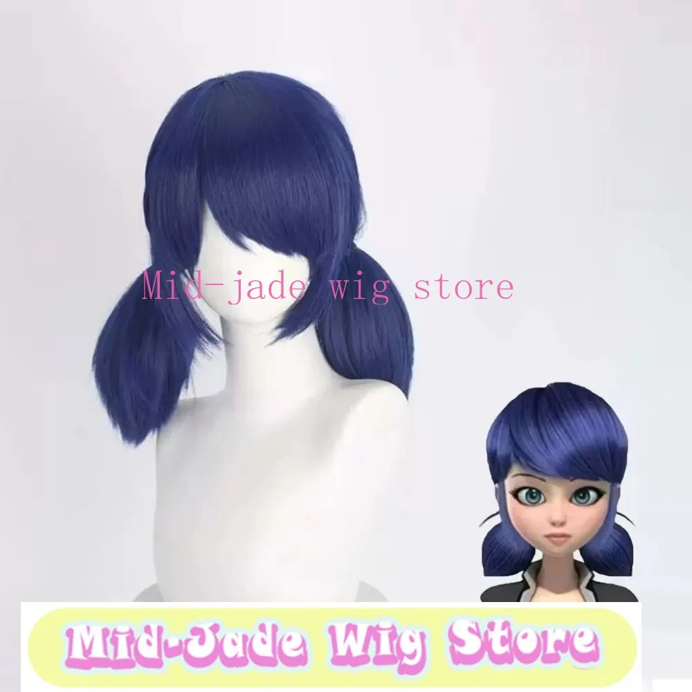Marina Cosplay Wig Blonde Twin Tail Hairpiece Corn Silk Texture Pre Styled Synthetic Wig for Stage Performance