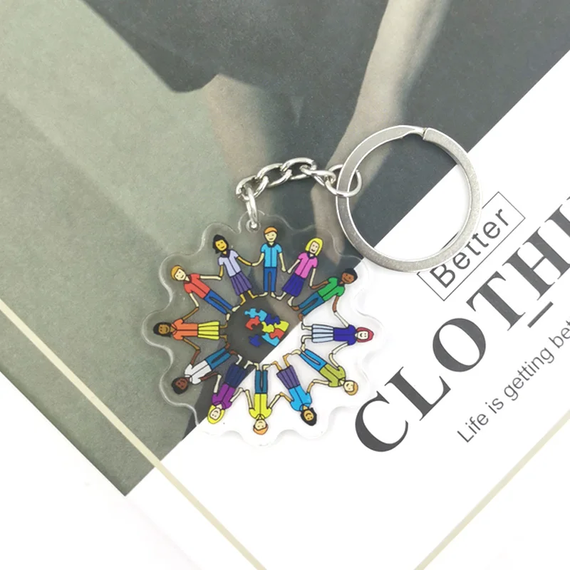 Autism Pattern Anime keychain Badge Holder ID Card Lanyards Mobile Phone Rope Key Keychain Key Ring Decorations Gift