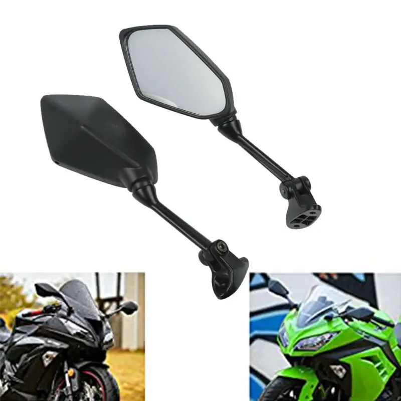 Motorcycle Adjustable Black Side Rear View Mirrors For Kawasaki ZX6R ZX-6R ZX600R 2009 2010 2011 2012 Left &Right