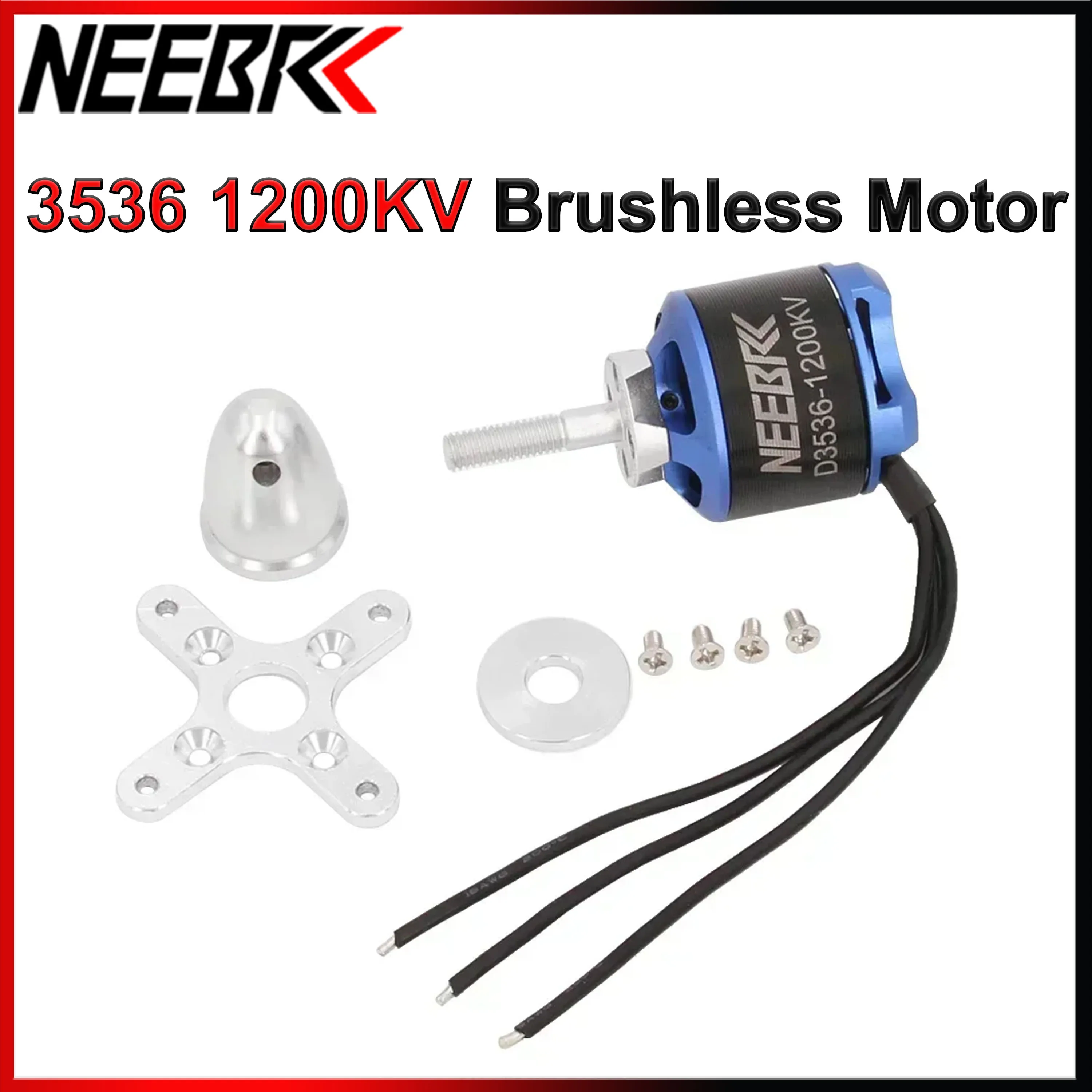 1/2/4PCS NEEBRC 3536 1200KV 2-4S 1580g Load Brushless Motor for RC FPV Drone Fixed-wing Quadcopter Helicopter Glider Model Part