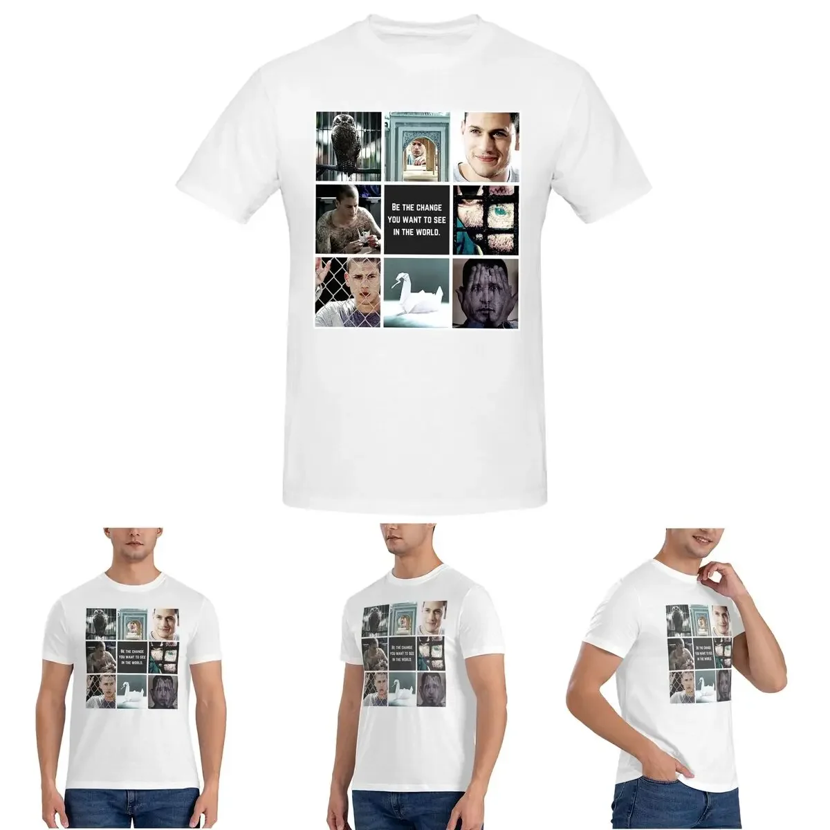 Aesthetic Michael Scofield T-Shirt for Men Cotton Plus Size T Shirts Men's Short Sleeve Crew Neck Summer Clothes Tops S-6XL