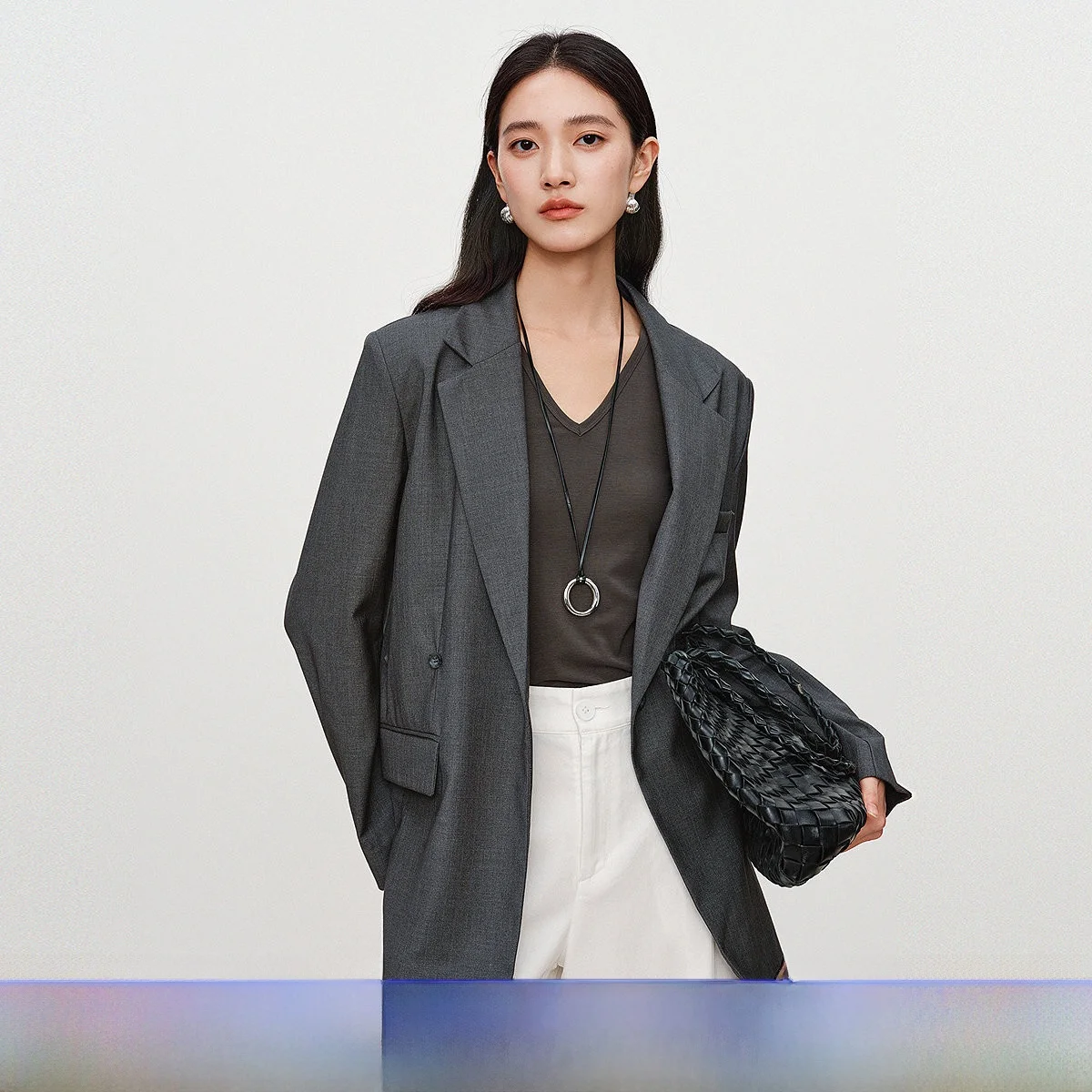 

Loose Fit Casual Sle Women's Suit 2026YSING Spring New Arrival Ele Slimming Long Sve Button up Mid-Length Coat