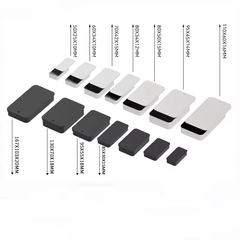 Caja Metálica Rectangular Esmerilada con Tapa Deslizante para Guardar Chicles, Pastillas, Joyas o Cosméticos (20 Unidades)