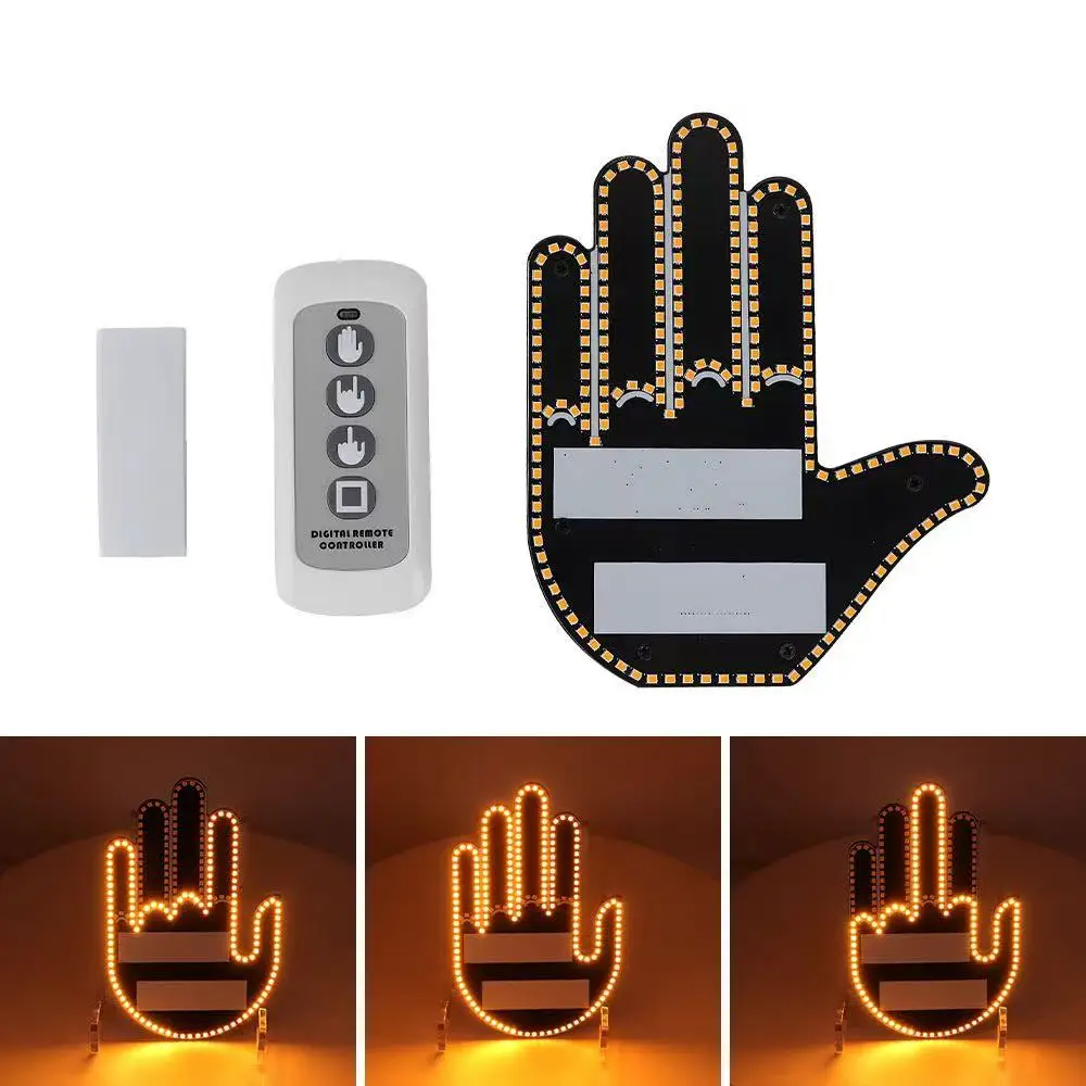 جديد سيارة التعبير ضوء الاصبع مع جهاز التحكم عن بعد أدى الإضاءة لفتة ضوء الطريق الغضب الأوسط إصبع لفتة ضوء النخيل