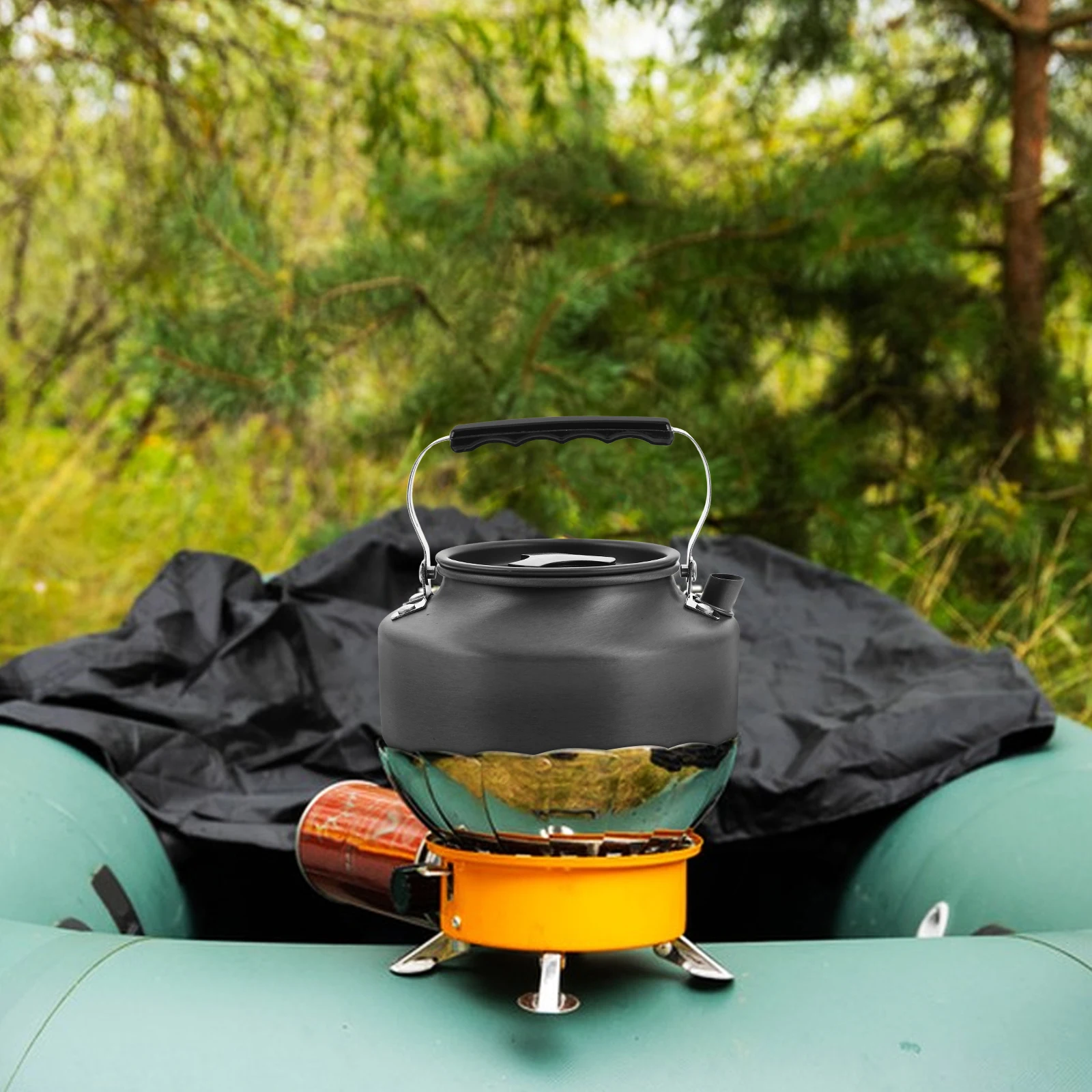 

Lightweight Aluminium Oxide Boiling Kettle Portable Outdoor Camping Teakettle Large Capacity Water Boiling Kettle
