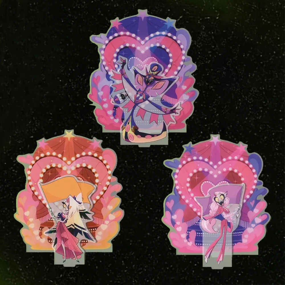 

Anime Acrylic Standing Plates for Hazbin Hotel Angel Dust Alastor Husk Vaggie Charlie Morningstar Cartoons Acrylic Standee
