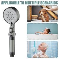 Detachable Shower Head with 5 Modes Filtered Silicone Nozzles Adjustable Faucet Handheld Shower Head for Bathroom Home Gym Dorm