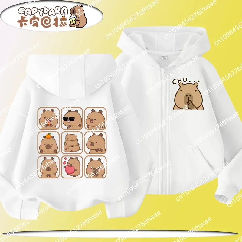 

New Kabibara children's zipper hooded sweatshirt for boys and girls - cute new spring and autumn coat with koala cartoon print