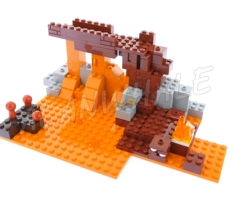 324pcs Game My World The Wither Fire Fortress Tumbling Wall Function 10469 Building Blocks Sets Compatible With Model