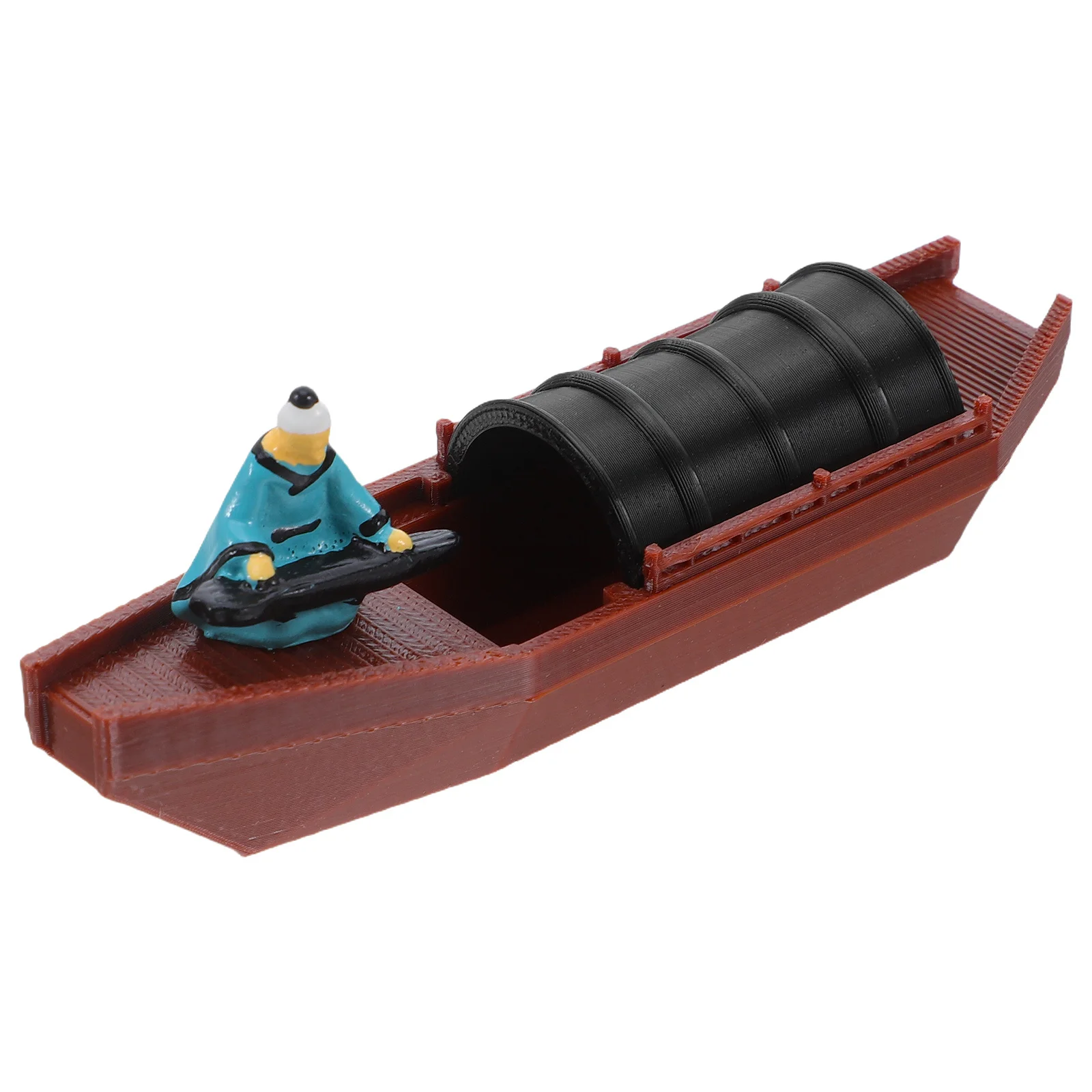 

1Set Miniature Chinese Ancient Boat Ornament Hand Polished Zen Garden Desktop Decoration Micro Landscape Table Ornament