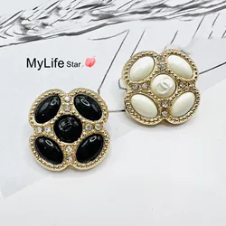 10Pcs White Black Metal Sewing Button DIY Handicraft Shank Supplies Large Scrapbooking Button Garment Accessories