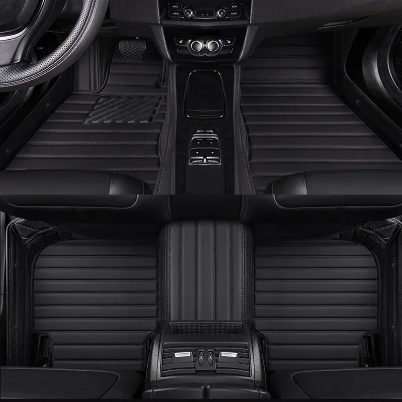 Stripe Style Car Floor Mats for Mitsubishi ASX RVR 2013-2023 Eclipse Cross 2021-2023 Lancer Car Accessories Artificial Leather