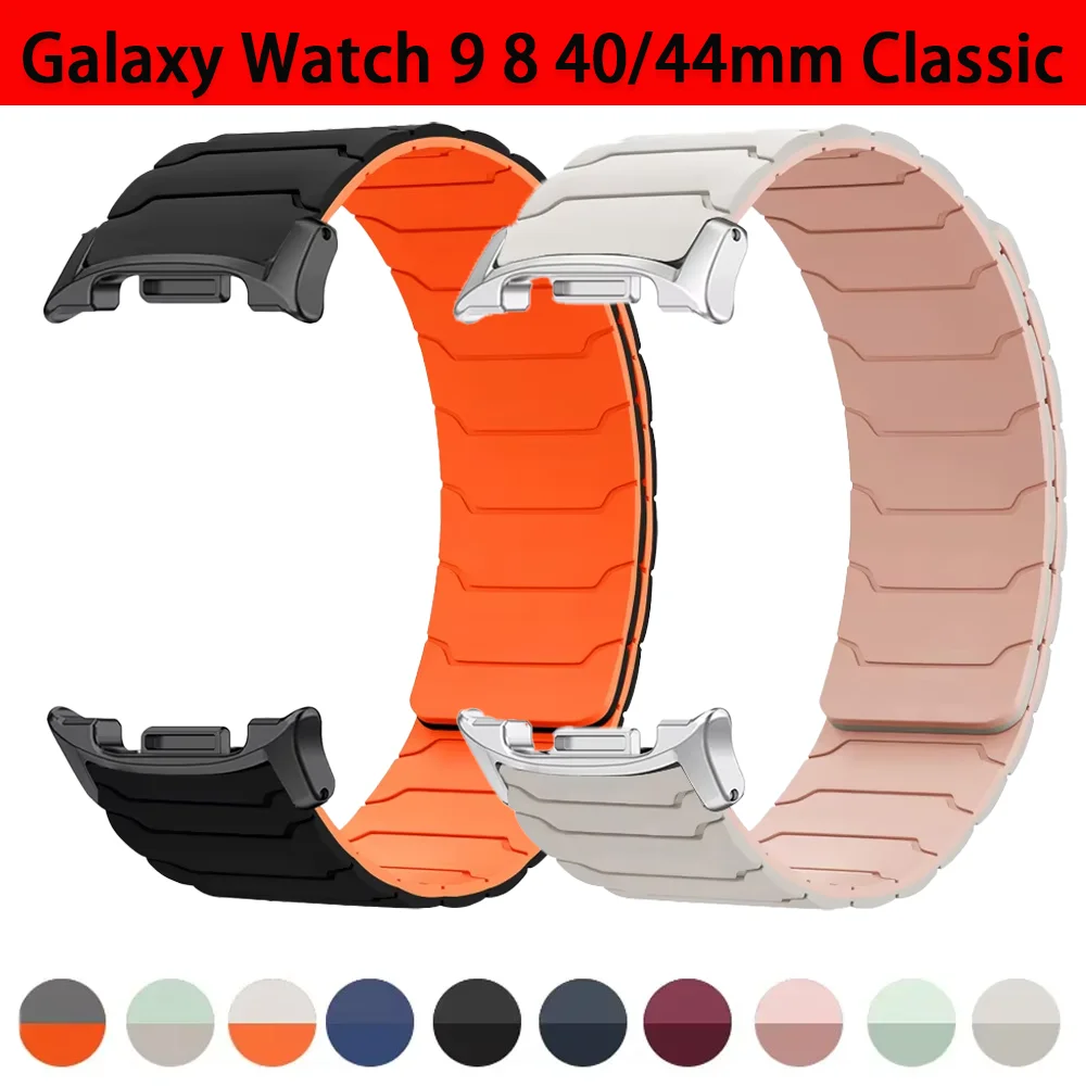 Sports Silicone Strap for Samsung Galaxy Watch 9 8 40/44mm 8 Classic 46mm Magnetic Bracelet Galaxy Watch Ultra 2 Ultra 2025 47mm