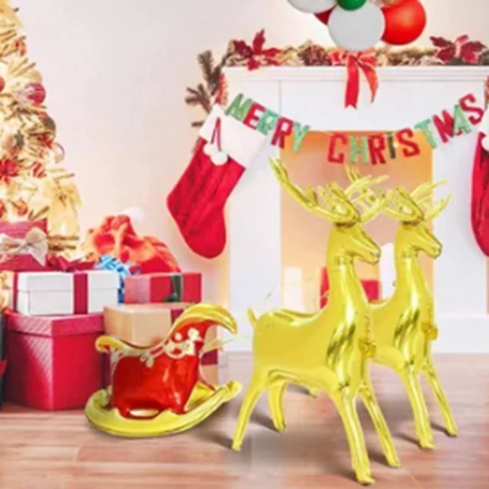 عيد الميلاد بالون جارلاند قوس عدة معدني الذهب الأخضر الأحمر الأبيض عيد الميلاد بالونات زينة للعام الجديد عيد الميلاد الرنة بالونات #5