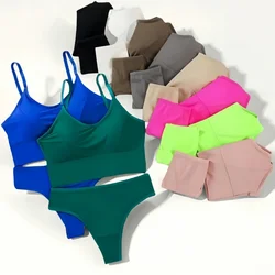 Women Ice Silk Seamless Bra And Panties Set Low Waist Thongs Female Sexy Lingerie U-shaped Back Bra Removable Pads Underwear