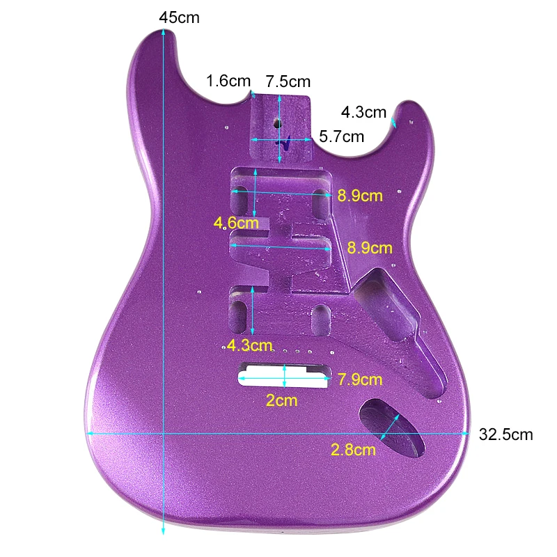 Guitar Parts Metallic Purple Color Poplar Wood Electric Guitar Body DIY Guitar Parts Guitar Barrel 5.7cm Pocket Width