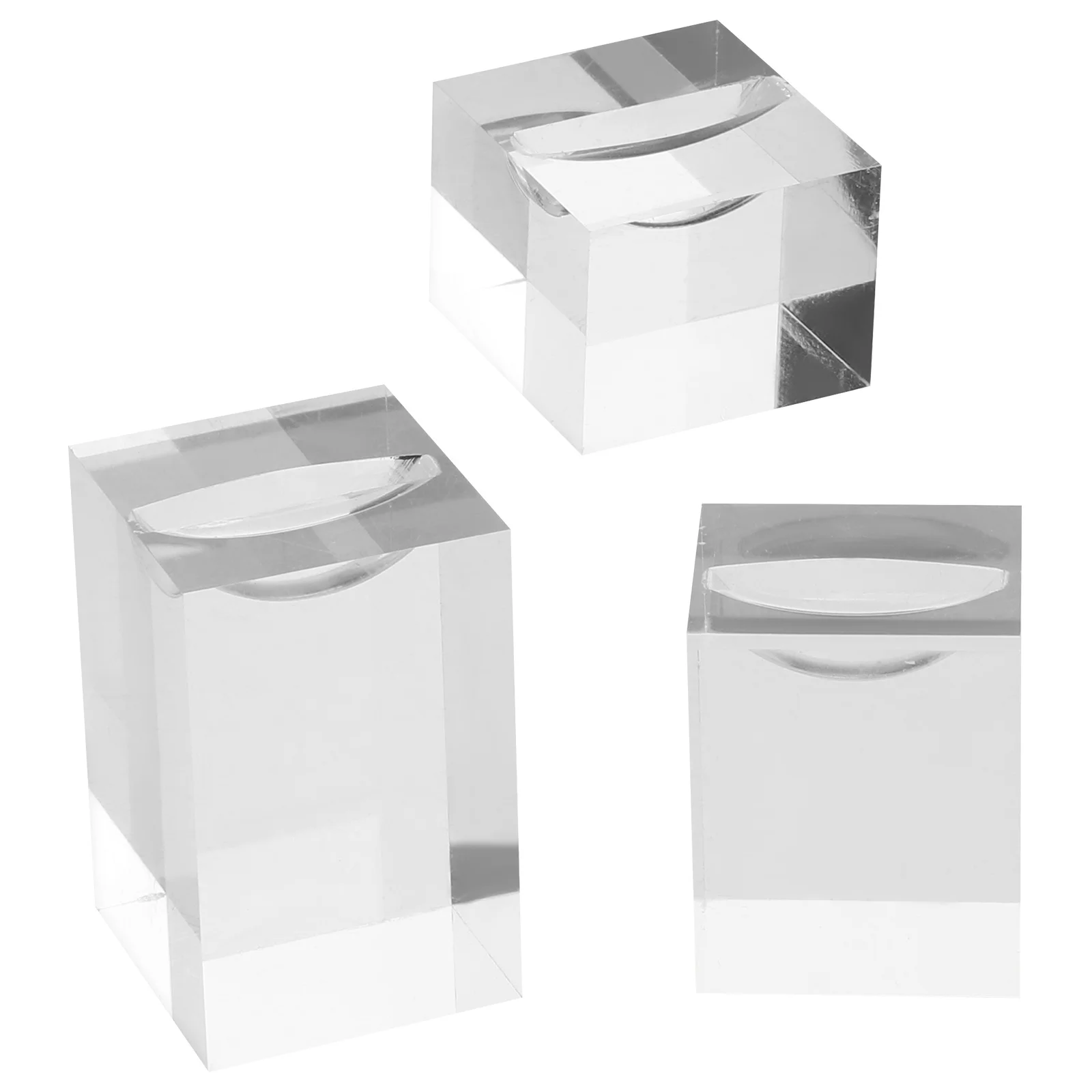 3 Pcs Showcase Jewelry Stand Transparent Holder Display Storage Decorative Ring