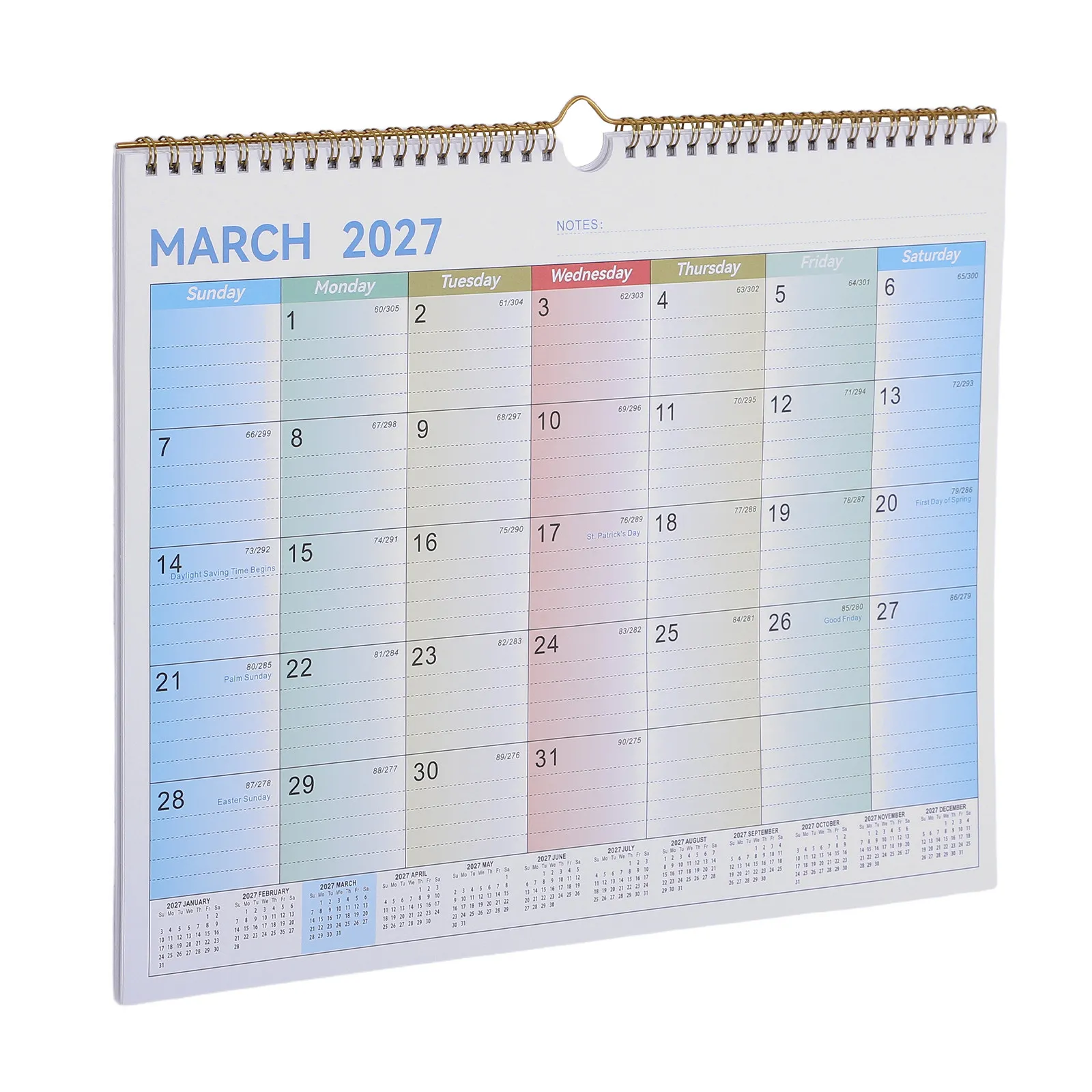 Calendrier mural 18 mois 2026-2027, planificateur minimaliste, calendrier mensuel pour l'année scolaire, pour le bureau, la maison, l'horaire familial