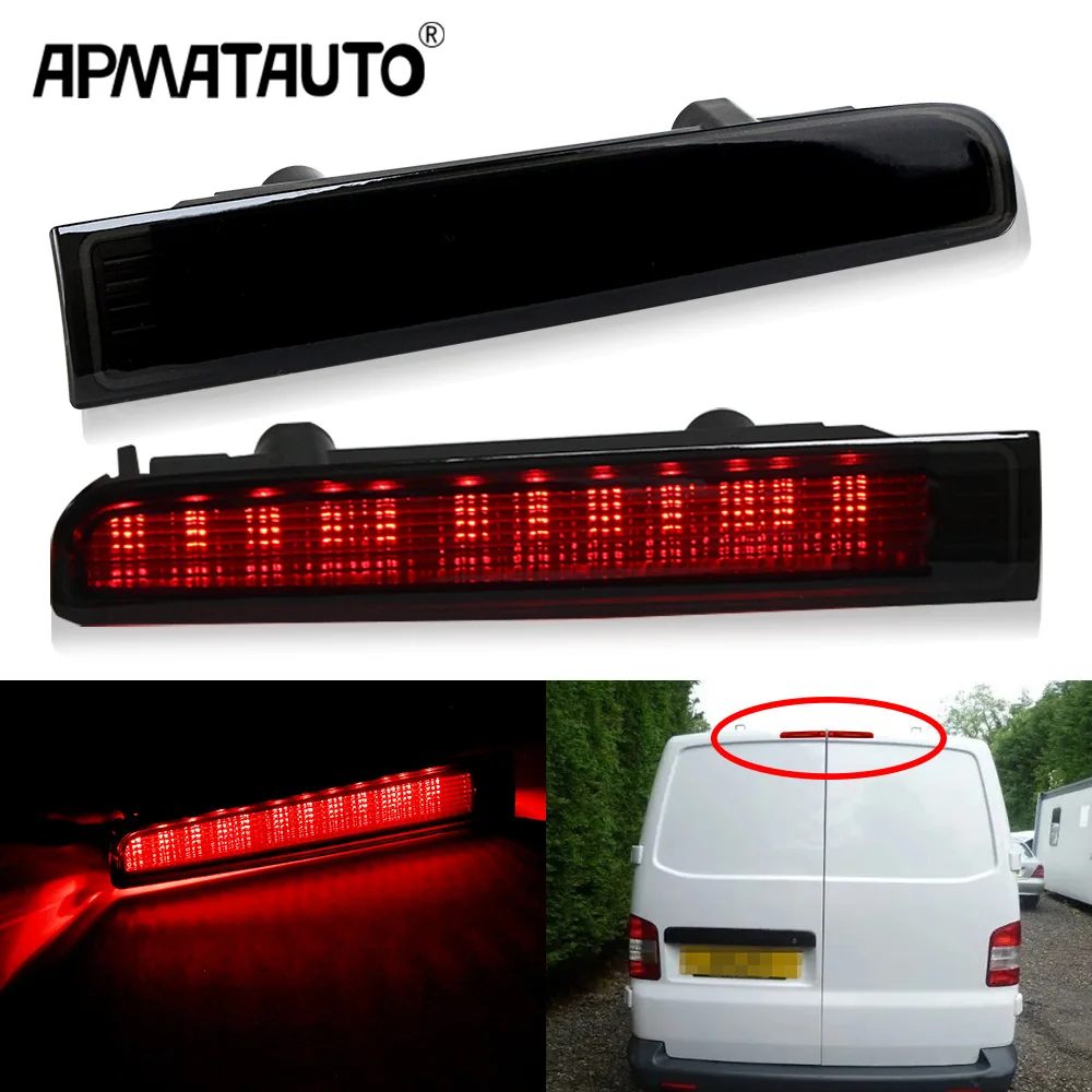 2PCS For 2003-Up VW T5 T6 Transporter Caravelle Multivan MK V VI Twin Barn Door High Level Third 3RD LED Brake Stop Light Lamp