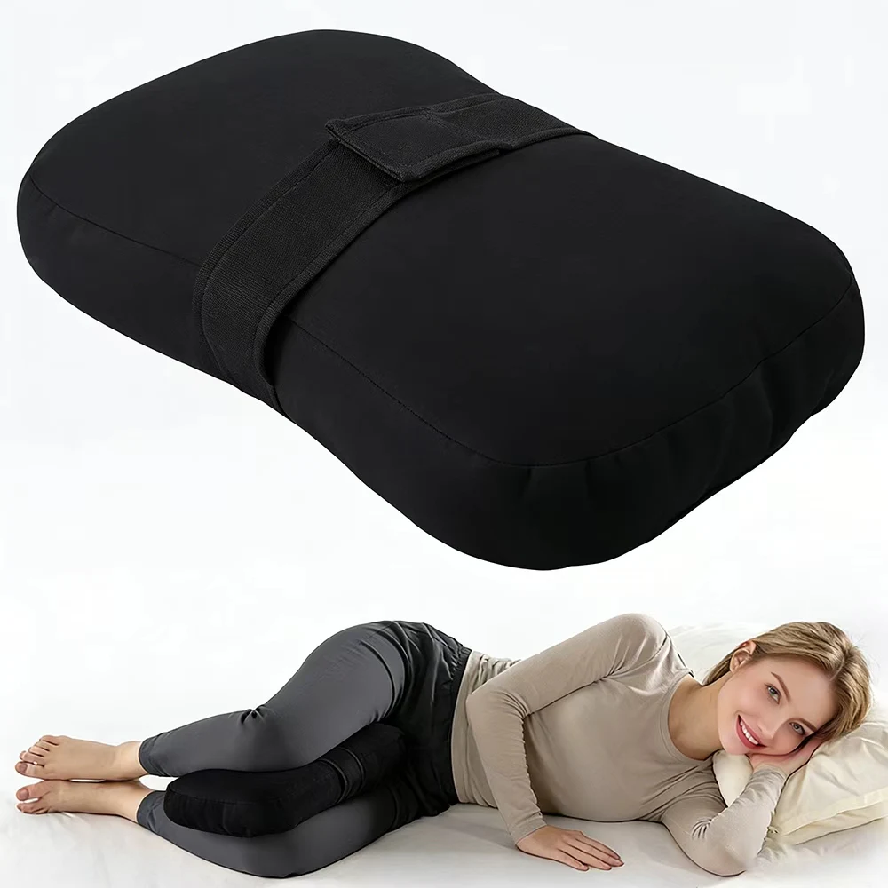 Kniekissen für Seitenschläfer, Stützbeinkissen für Hüfte und Rückenschmerzen, Plüschbindegürtel und maschinenwaschbar