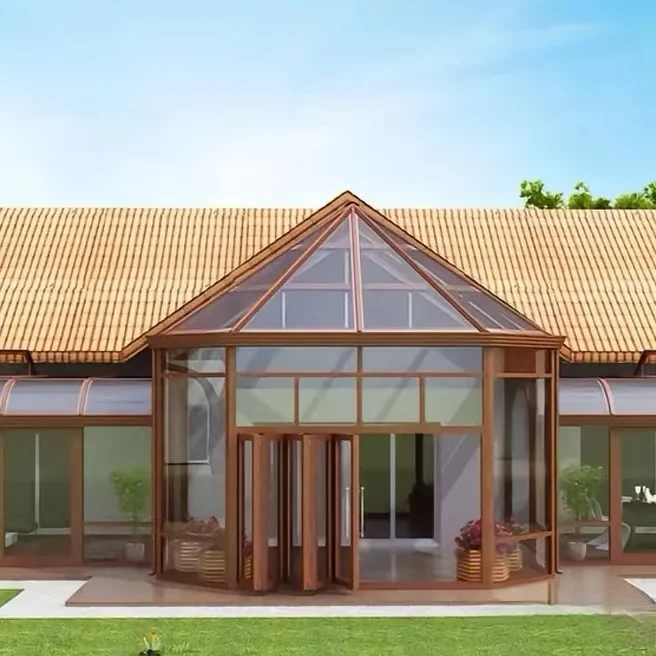 Modern Aluminum Garden Sunroom Greenhouse Insulated Design High Light Transmittance Easy Install Prefabricated Structure