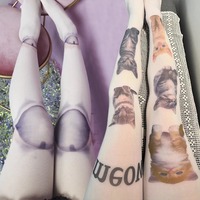 Cat Printed Pantyhose Sexy Stockings Sweet Cool Japanese Style Pantyhose Fashion Girls Female Tights Socks Sexy Lingerie Women