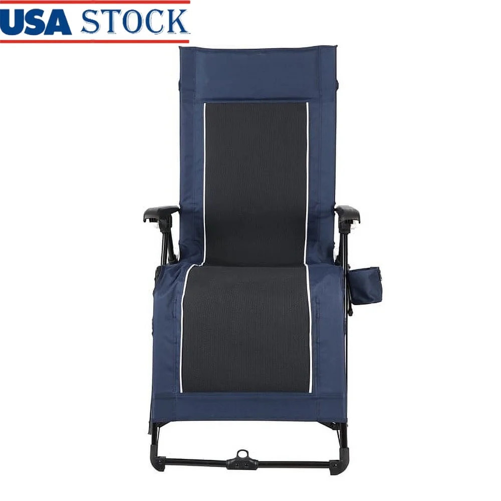 

Zero Gravity Lounger Camping Chair Durable Quad Folding Design Easy Locking Levers Comfortable Reclining Outdoor Use 300lbs