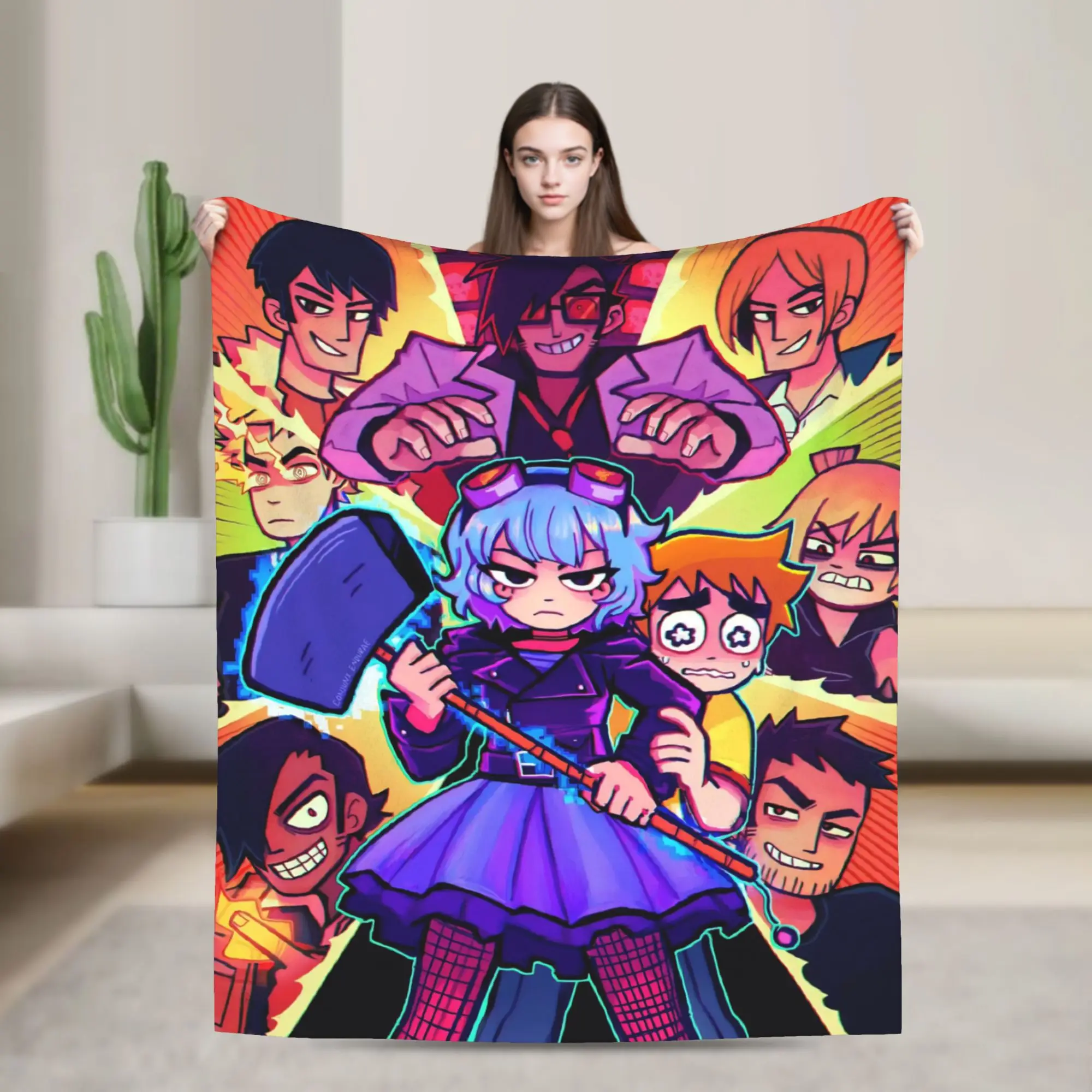 Cozy Scott Pilgrim vs. the World Blanket Merch Sofa Decorative  Throw Blankets Super Soft Fleece for Car
