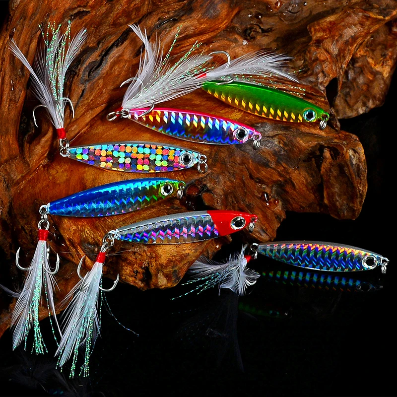 PROBEROS 1 stücke Metall Guss Jig Löffel 7/10/15/20/30g Shore Casting Jigging Fisch Meer Bass Angeln Locken Künstliche Köder Tackle – Detail 6