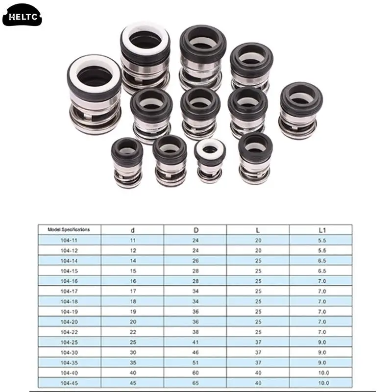 1Set 104-12/14/15/16/17/18/19/20/22/25/28/30/35/40mm Mechanical Shaft Seal Single Spring For Water Pump